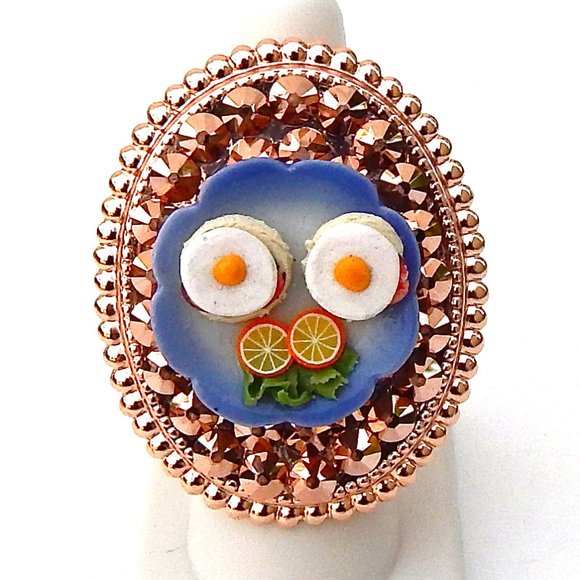 EGGS BENEDICT ROSE GOLD SWAROVSKI RHINESTONE RING